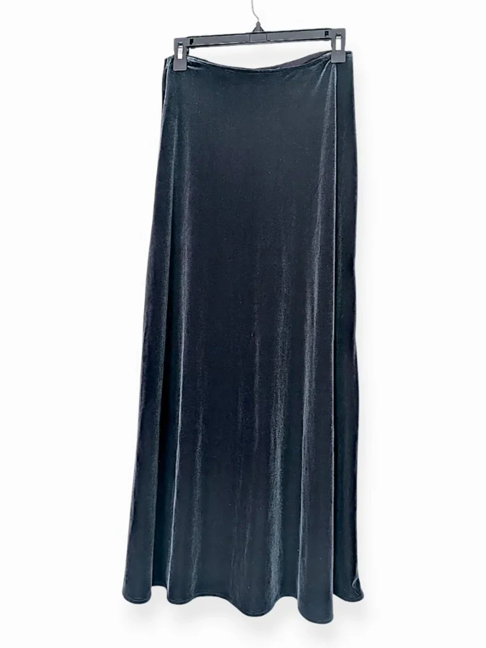 VTG 90s paper tag dark green rib cage high fairy goth grunge velvet maxi skirt 4
